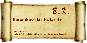 Bendekovits Katalin névjegykártya